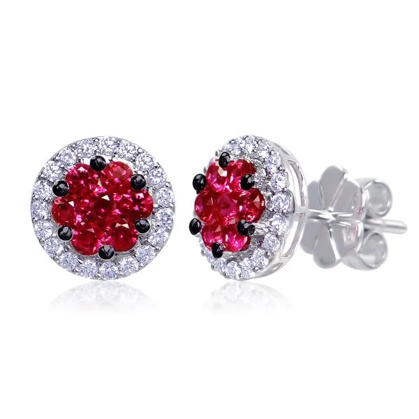 Uneek Precious Collection Round Ruby Stud Earrings Diamond Source Jewelers Greenwood Village, CO