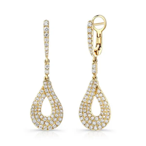 Uneek Trio Collection Drop Earrings Quest Fine Jewelers Fairfax, VA