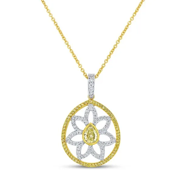 Uneek Natureal Collection Pear Fancy Yellow Diamond Drop Pendant Quest Fine Jewelers Fairfax, VA