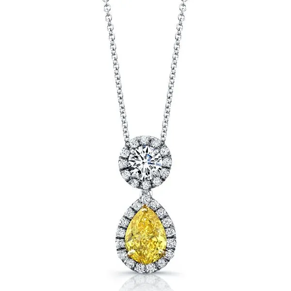 Uneek Natureal Collection Halo Drop Pendant Diamond Source Jewelers Greenwood Village, CO