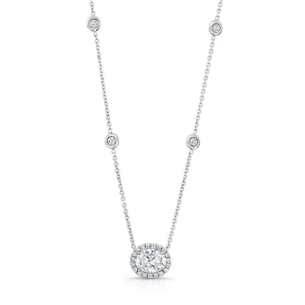 Uneek Signature Collection Halo Drop Pendant Diamond Source Jewelers Greenwood Village, CO