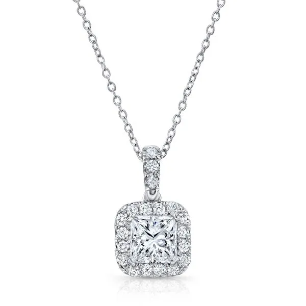 Uneek Silhouette Collection Halo Princess Drop Pendant Quest Fine Jewelers Fairfax, VA