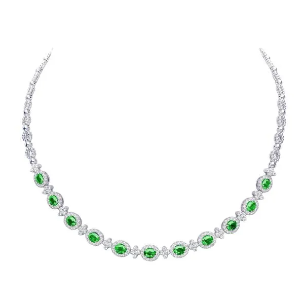 Uneek Precious Collection Oval Emerald Fashion Necklace Quest Fine Jewelers Fairfax, VA
