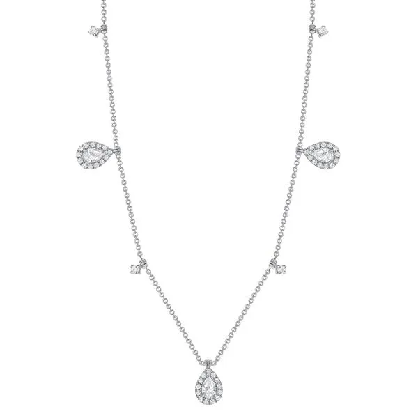 Uneek Cascade Collection Halo Charm Necklace Diamond Source Jewelers Greenwood Village, CO