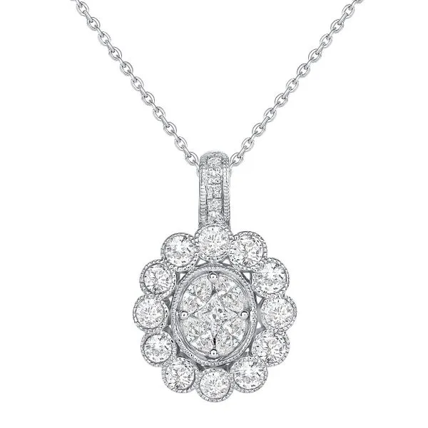 Uneek Petals Collection Halo Marquise Diamond Drop Pendant Diamond Source Jewelers Greenwood Village, CO
