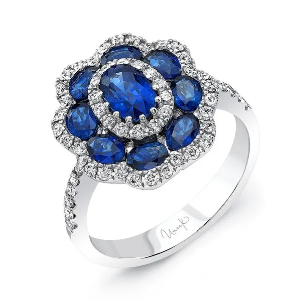 Uneek Precious Collection Oval Blue Sapphire Fashion Ring Diamond Source Jewelers Greenwood Village, CO
