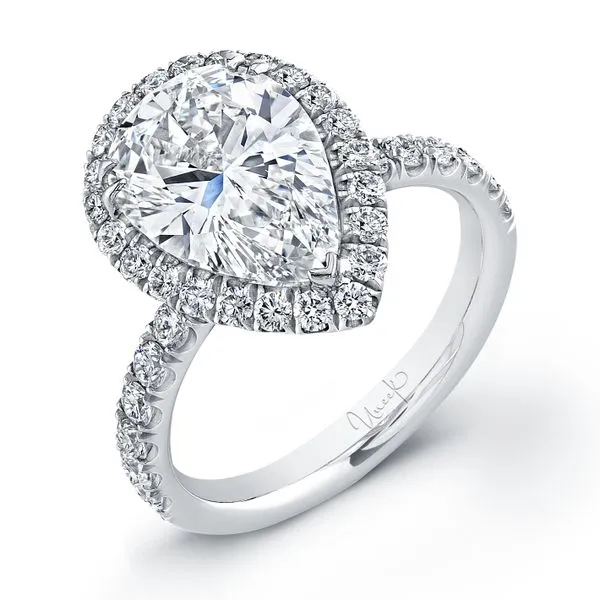 Uneek Signature Collection Halo Pear Diamond Engagement Ring Diamond Source Jewelers Greenwood Village, CO