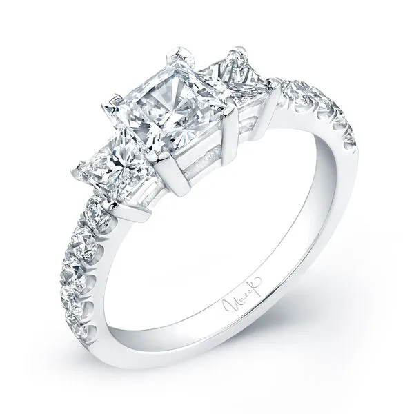 Uneek Timeless Collection Three-Stone Engagement Ring Diamond Source Jewelers Greenwood Village, CO