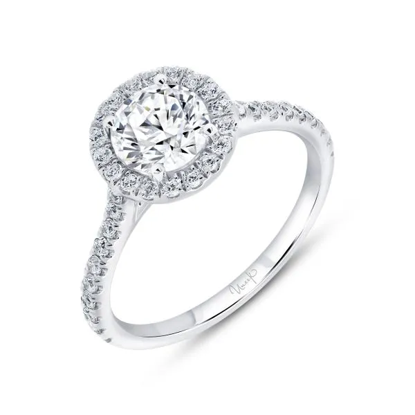 Uneek Timeless Collection Single-Halo Round Engagement Ring Quest Fine Jewelers Fairfax, VA