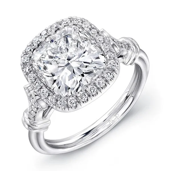 Uneek Signature Collection Halo Cushion Diamond Engagement Ring Quest Fine Jewelers Fairfax, VA
