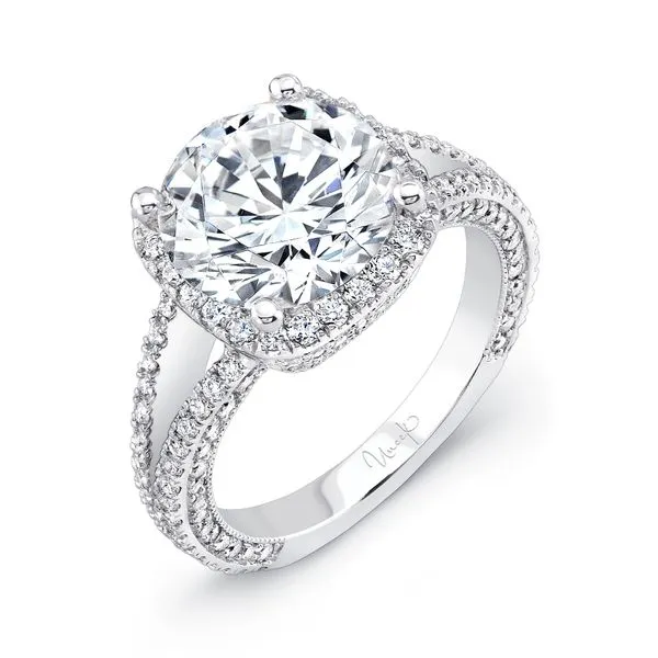 Uneek Signature Collection Halo Round Engagement Ring Diamond Source Jewelers Greenwood Village, CO