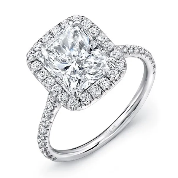 Uneek Timeless Collection Halo Cushion Engagement Ring Diamond Source Jewelers Greenwood Village, CO