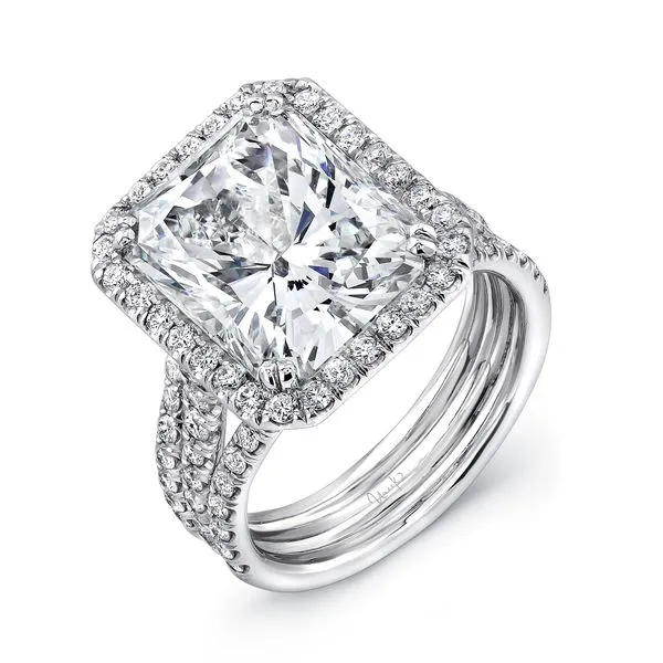 Uneek Signature Collection Halo Radiant Diamond Engagement Ring Diamond Source Jewelers Greenwood Village, CO