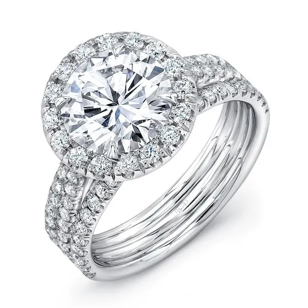 Uneek Signature Collection Halo Round Diamond Engagement Ring Diamond Source Jewelers Greenwood Village, CO