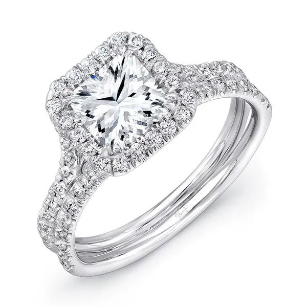 Uneek Silhouette Collection Halo Princess Engagement Ring Diamond Source Jewelers Greenwood Village, CO