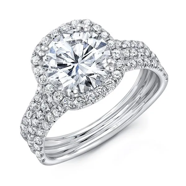 Uneek Silhouette Collection Halo Engagement Ring Quest Fine Jewelers Fairfax, VA