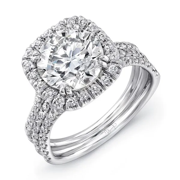 Uneek Silhouette Collection Halo Engagement Ring Quest Fine Jewelers Fairfax, VA