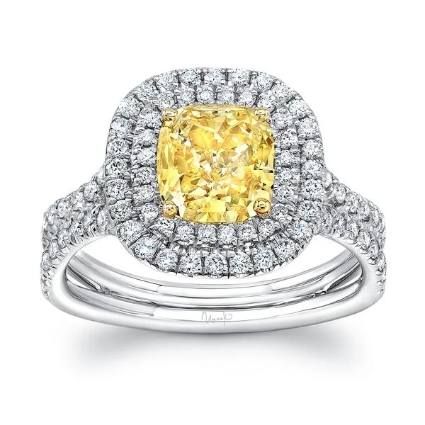 Uneek Natureal Collection Double-Halo Round Engagement Ring Diamond Source Jewelers Greenwood Village, CO