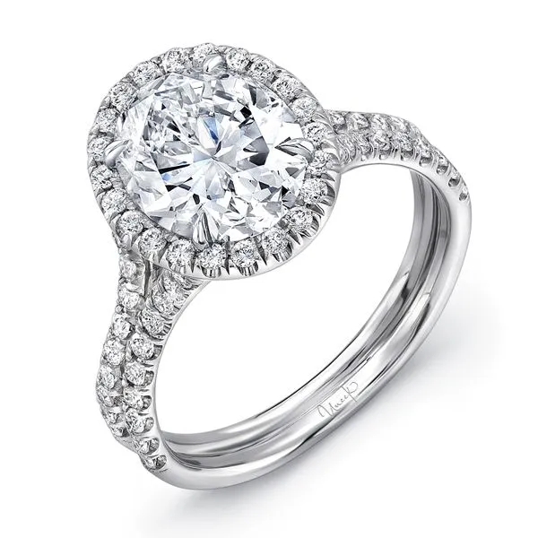 Uneek Silhouette Collection Halo Oval Engagement Ring Diamond Source Jewelers Greenwood Village, CO