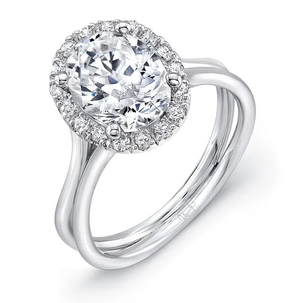 Uneek Silhouette Collection Halo Oval Engagement Ring Diamond Source Jewelers Greenwood Village, CO