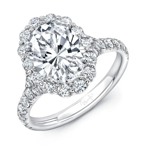 Uneek Petals Collection Halo Oval Engagement Ring Diamond Source Jewelers Greenwood Village, CO