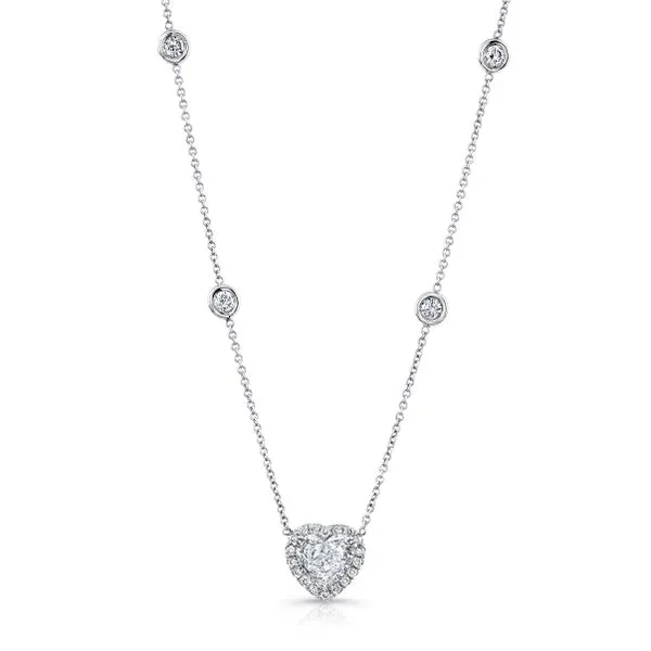 Uneek Signature Collection Heart Heart Diamond Drop Necklace Quest Fine Jewelers Fairfax, VA