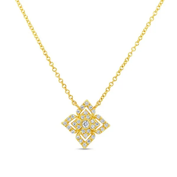 Uneek Motif Collection Floral Round Diamond Fashion Pendant Quest Fine Jewelers Fairfax, VA