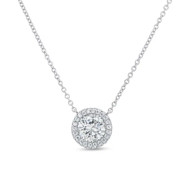 Uneek Signature Collection Halo Round Diamond Fashion Pendant Diamond Source Jewelers Greenwood Village, CO