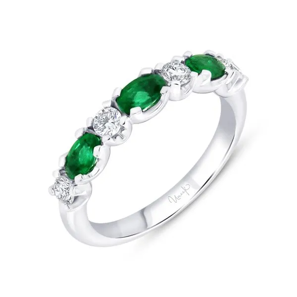 Uneek Precious Collection Oval Shaped Emerald Stackable Ring Diamond Source Jewelers Greenwood Village, CO