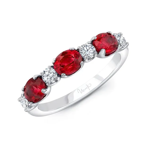 Uneek Precious Collection Straight Oval Ruby Stackable Ring Diamond Source Jewelers Greenwood Village, CO