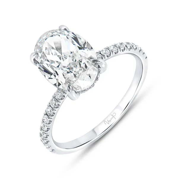 Uneek Signature Collection Under-Halo Oval Diamond Engagement Ring Quest Fine Jewelers Fairfax, VA