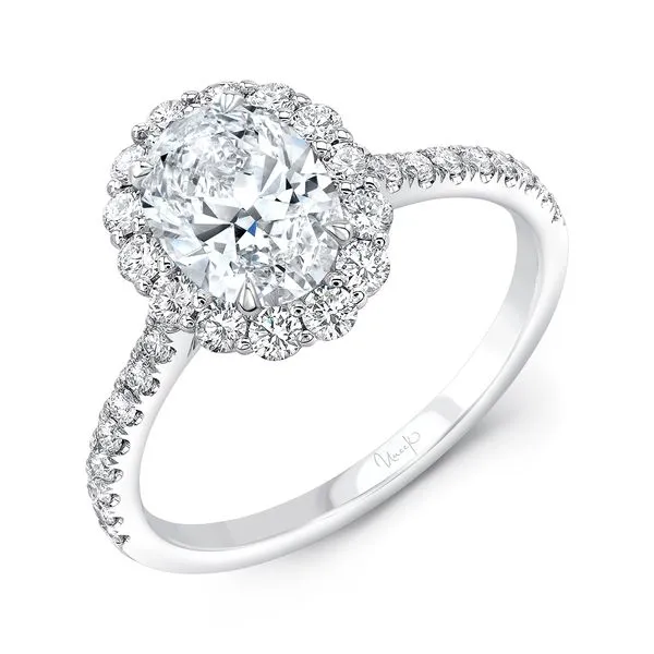 Uneek Timeless Collection Halo Oval Engagement Ring Diamond Source Jewelers Greenwood Village, CO