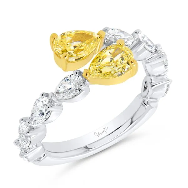 Uneek Natureal Collection Bypass Pear Fancy Yellow Diamond Fashion Ring Diamond Source Jewelers Greenwood Village, CO