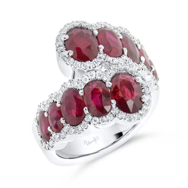 Uneek Precious Collection Bypass Oval Ruby Fashion Ring Tracy Jewelers Spokane, WA