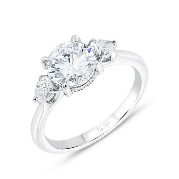 Uneek Timeless Collection Three-Stone Engagement Ring Quest Fine Jewelers Fairfax, VA