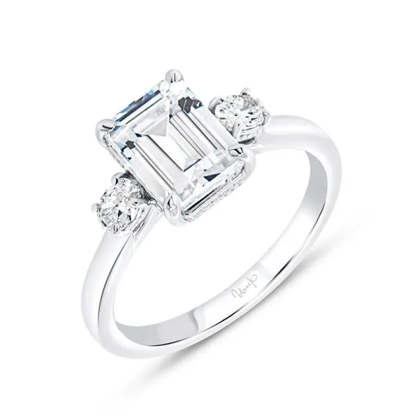Uneek Timeless Collection Three-Stone Engagement Ring Diamond Source Jewelers Greenwood Village, CO
