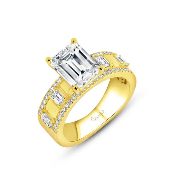 Uneek Alexandria Collection Solitaire Emerald Engagement Ring Tracy Jewelers Spokane, WA