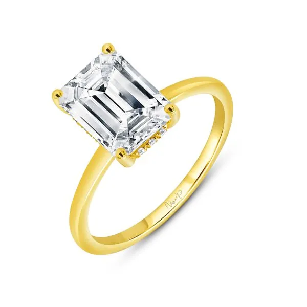 Uneek Timeless Collection Under-Halo Emerald Diamond Engagement Ring Quest Fine Jewelers Fairfax, VA