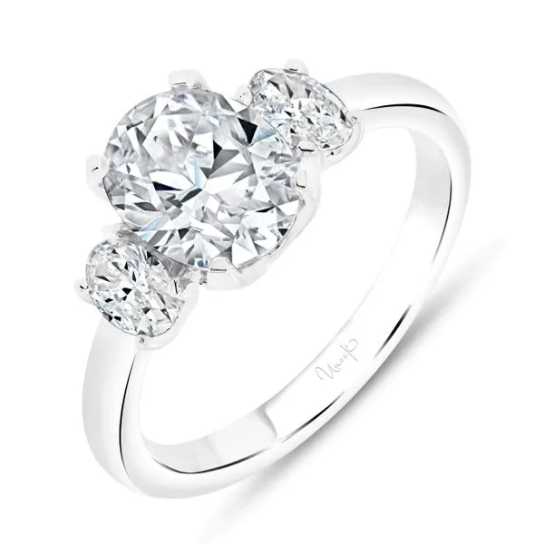 Uneek Alexandria Collection Three-Stone Oval Engagement Ring Diamond Source Jewelers Greenwood Village, CO