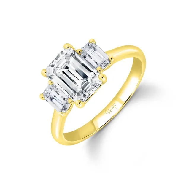 Uneek Timeless Collection Three-Stone Engagement Ring Diamond Source Jewelers Greenwood Village, CO