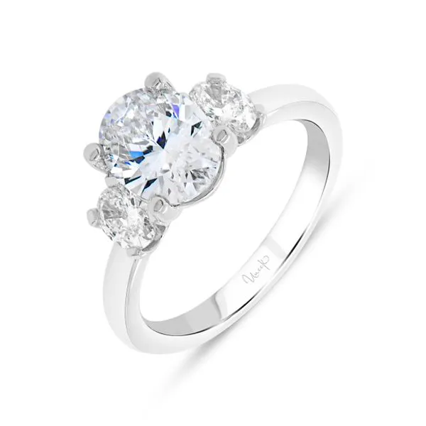 Uneek Alexandria Collection Three-Stone Oval Engagement Ring Quest Fine Jewelers Fairfax, VA