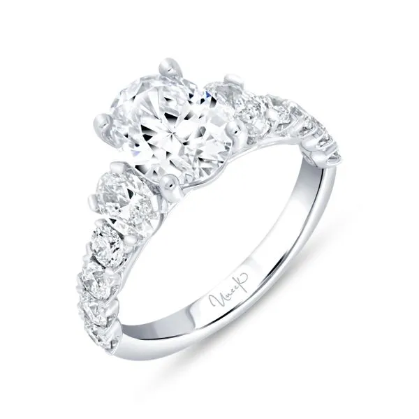 Uneek Timeless Collection Straight Oval Engagement Ring Diamond Source Jewelers Greenwood Village, CO