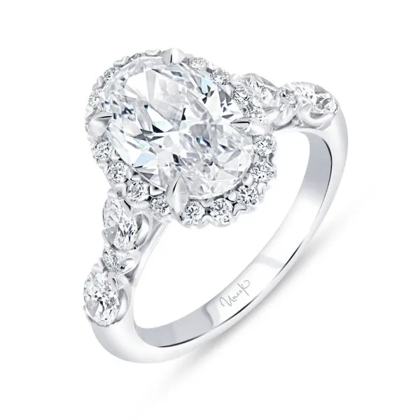 Uneek Timeless Collection Halo Oval Engagement Ring Quest Fine Jewelers Fairfax, VA