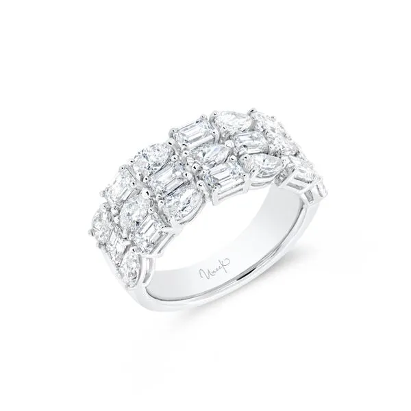 Uneek Signature Collection 3-Row Mix Diamond Anniversary Ring Quest Fine Jewelers Fairfax, VA