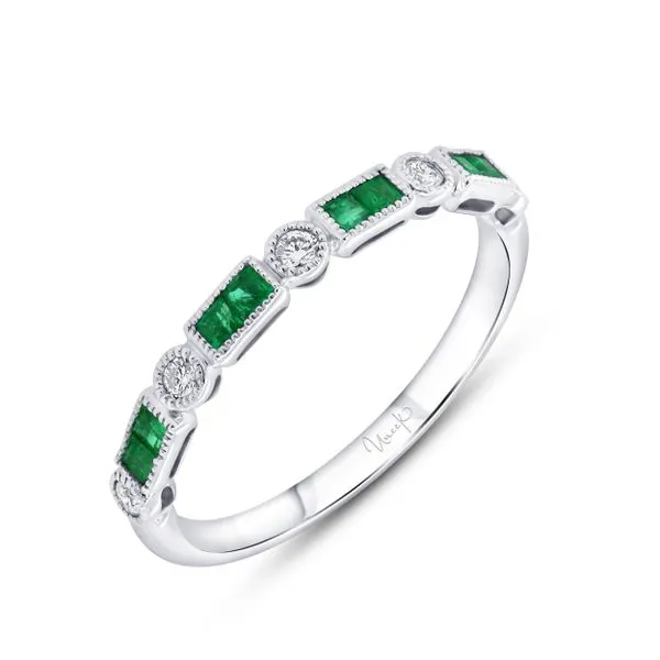 Uneek Precious Collection 1-Row Princess Emerald Stackable Ring Diamond Source Jewelers Greenwood Village, CO