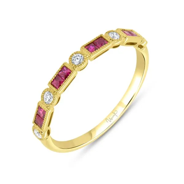 Uneek Precious Collection 1-Row Princess Ruby Stackable Ring Diamond Source Jewelers Greenwood Village, CO