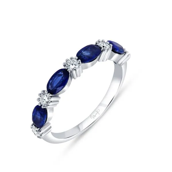 Uneek Precious Collection Oval Blue Sapphire Stackable Ring Diamond Source Jewelers Greenwood Village, CO