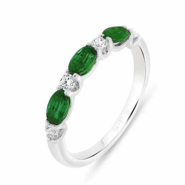Uneek Precious Collection 1-Row Oval Emerald Stackable Ring Diamond Source Jewelers Greenwood Village, CO