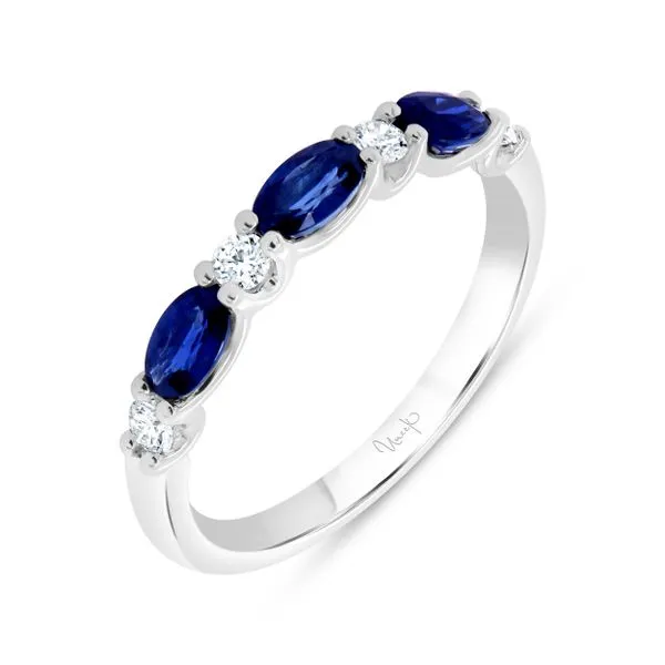 Uneek Precious Collection 1-Row Oval Blue Sapphire Stackable Ring Quest Fine Jewelers Fairfax, VA