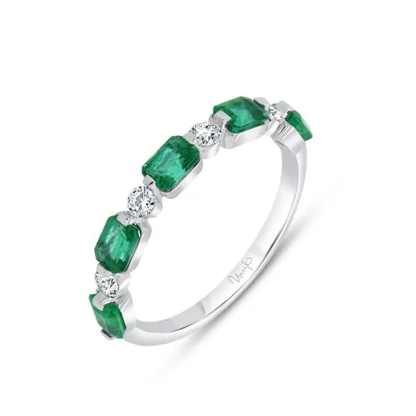 Uneek Precious Collection 1-Row Emerald Emerald Stackable Ring Diamond Source Jewelers Greenwood Village, CO